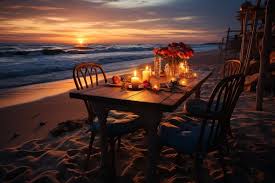 Jantar especial na praia