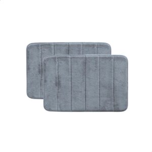 Kit 4 Tapetes de Banheiro Antiderrapante Emborrachado Macio Super Soft Cinza Escuro 60x40cm