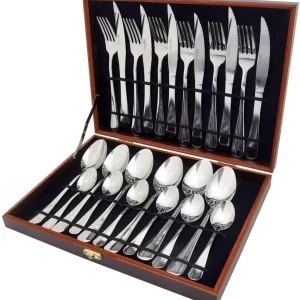 Kit Faqueiro Maleta Talheres Aço Inox Casita 24 Peças