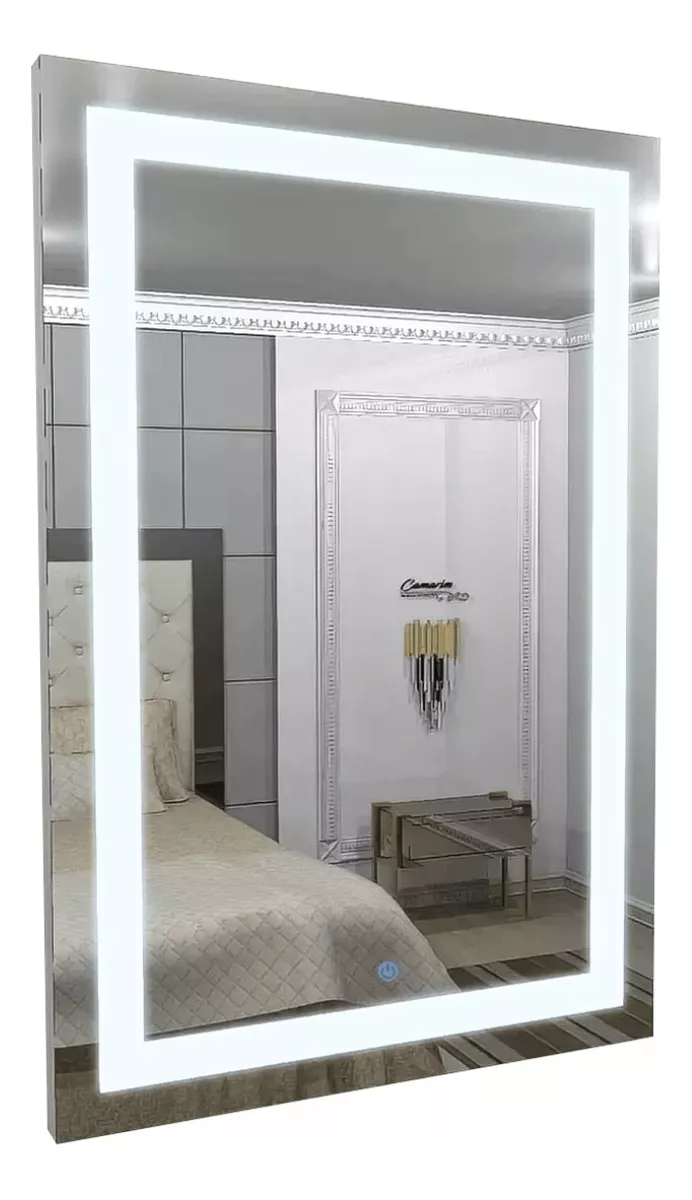 Espelho Decorativo Led 80x90 Botão Touch Banheiro Decoração